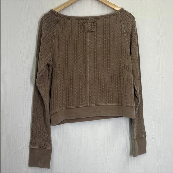 Free People - NWT Dutch Coco Cable Knit Long Sleeve Lightweight Blouse Large - Picture 13 of 13